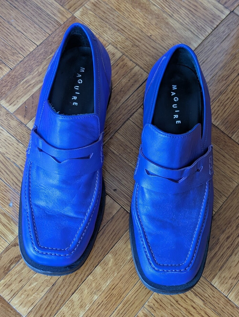 Maguire Grape Purple Leather Penny Loafers Size 38